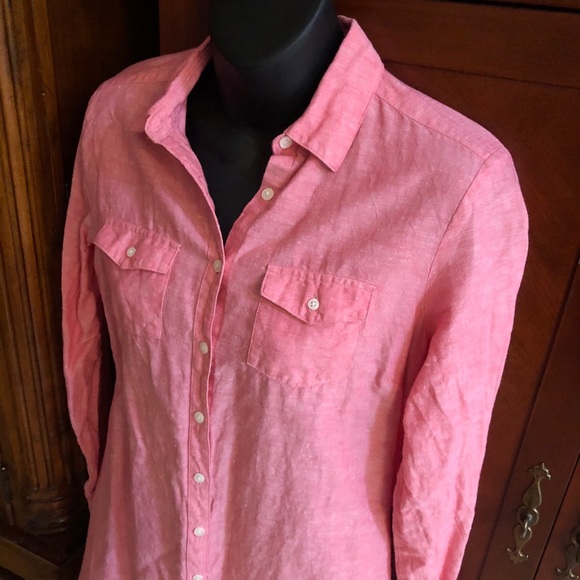 Brook’s Brothers size 4 Linen Button Down Dress in pink - Picture 4 of 12